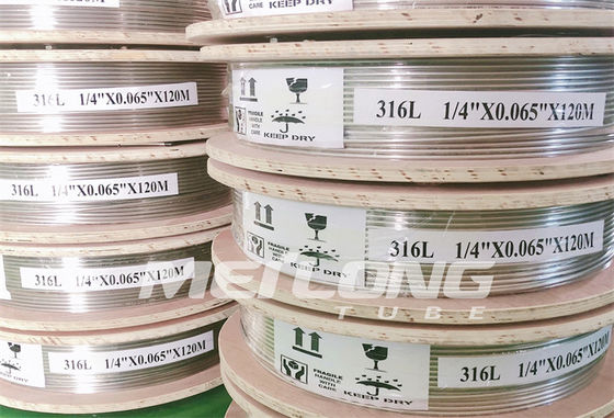 La tuyauterie refaite sans couture d'acier inoxydable de capillaire lovent la ligne chimique SS316L de l'injection 3 4