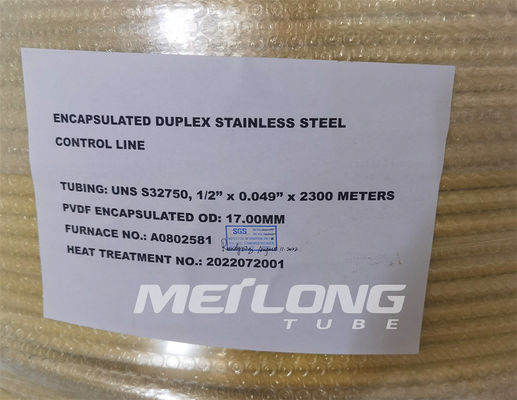 PVDF a encapsulé la ligne de contrôle tuyauterie capillaire d'acier inoxydable de duplex