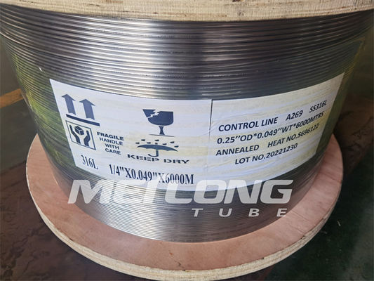 Ligne chimique examinée hydrostatique d'injection 3 bobine de tuyauterie de l'acier inoxydable 8 pour le trou de bas