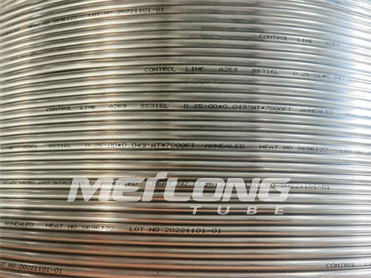 ligne de contrôle enroulée en acier de tuyauterie de 12000M Annealed Hydraulic Stainless force à haute résistance